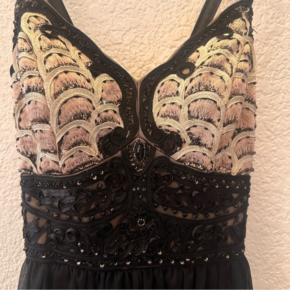 Sue Wong Nocturne Black Beaded Embroidered Maxi Gown Dress Size 4 Formal Prom - Picture 2 of 16